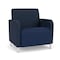 Lesro Siena Wide Guest Chair, Brushed Steel, RF Blueberry Back, MD Ink Seat, RF Blueberry Panels SN1201 - alternate 1